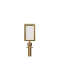 Montour Line Post and Rope Stanchion Sign Frame 7 x 11 in. V Satin Brass Steel HDSF-711-V-SB-PR